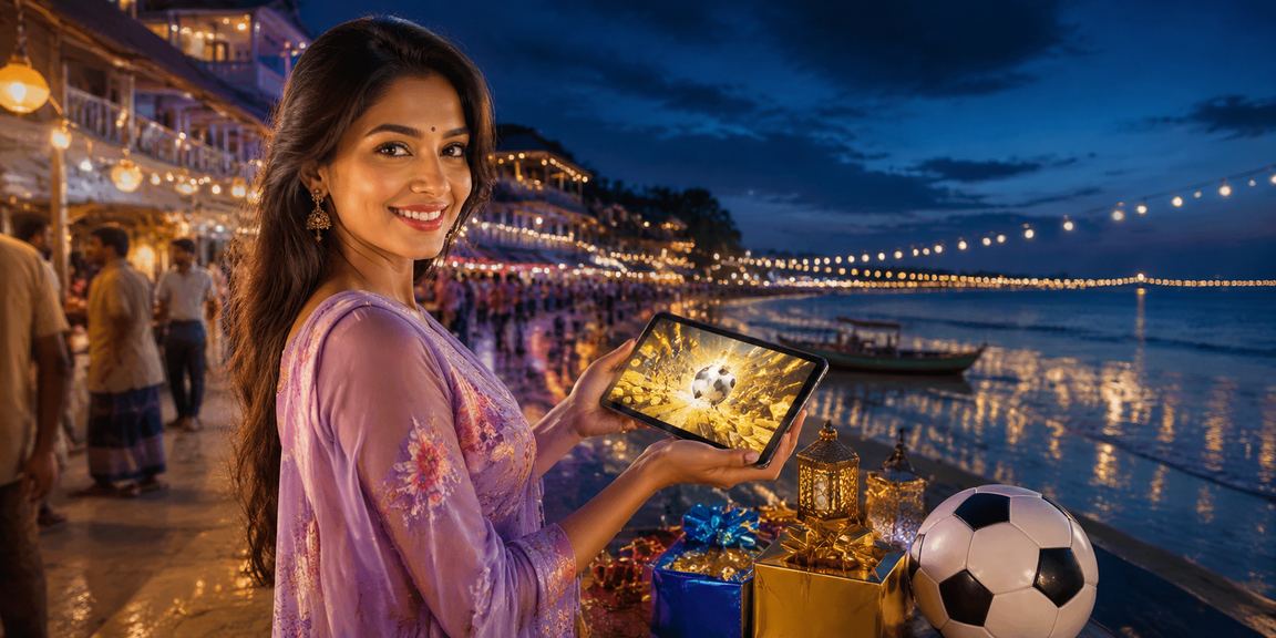 কক্সবাজারের সৈকতে মোবাইলে বেটিং করছেন একজন তরুণ ব্যবহারকারী